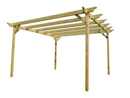 Arbor Garden Solutions Champion Wooden Garden Pergola Kit, 3.6M X 4.2M (Rustic Brown Finish) - thumbnail 1