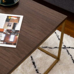 Aspect Furniture Regis Rectangular Coffee Table,walnut/gold - thumbnail 4