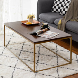 Aspect Furniture Regis Rectangular Coffee Table,walnut/gold - thumbnail 1