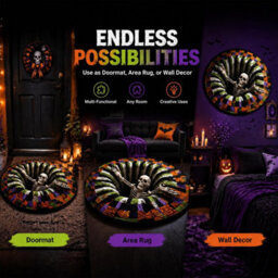 CLEFFNS 3D Halloween Rug, Novelty Ghost Skeleton 3D Optical Illusion Rugs For Halloween Decorations, 60Cm - thumbnail 5