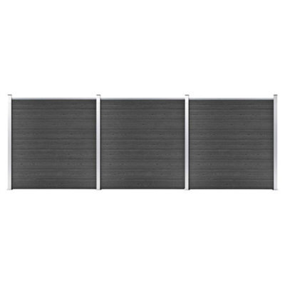 Vidaxl Fence Panel Set Wpc 526X186 Cm Black - image 1