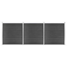 Vidaxl Fence Panel Set Wpc 526X186 Cm Black - thumbnail 1