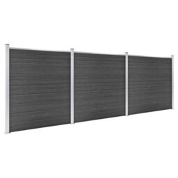 Vidaxl Fence Panel Set Wpc 526X186 Cm Black - thumbnail 2