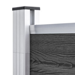 Vidaxl Fence Panel Set Wpc 526X186 Cm Black - thumbnail 7