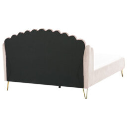 Beliani Bed Velvet Ambillou 180 X 200 Cm (Eu Super King) Light Beige - thumbnail 6