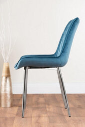 Furniturebox Uk Vogue Round Dining Table And 6 Blue Pesaro Silver Leg Chairs - thumbnail 8
