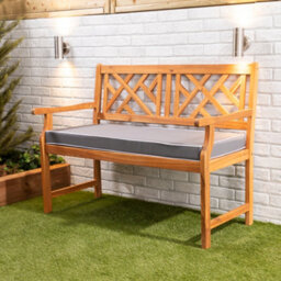 Alfresia Grey Garden Bench 2 Seater Cushion, 110Cm Wide, Filled With Thick Luxury Foam - thumbnail 3