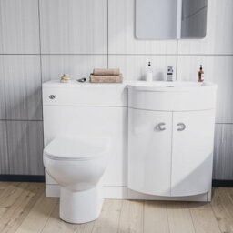 Nes Home 1100mm Right Hand Sink White Combination Vanity Unit With Back To Wall Toilet - thumbnail 2