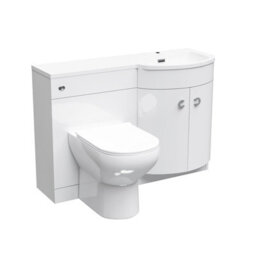 Nes Home 1100mm Right Hand Sink White Combination Vanity Unit With Back To Wall Toilet - thumbnail 5