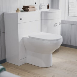 Nes Home 1100mm Right Hand Sink White Combination Vanity Unit With Back To Wall Toilet - thumbnail 4
