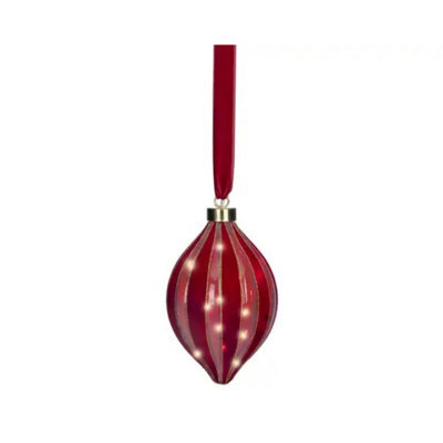 Kaemingk Micro Led Red Christmas Tree 12.5Cm Olive Hanging Ornament Steady Warm Light Indoor (Copy) - image 1