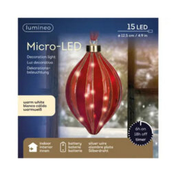 Kaemingk Micro Led Red Christmas Tree 12.5Cm Olive Hanging Ornament Steady Warm Light Indoor (Copy) - thumbnail 2