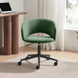 Furniturebox Uk Delaney Green Fabric Swivel Office Chair - thumbnail 2