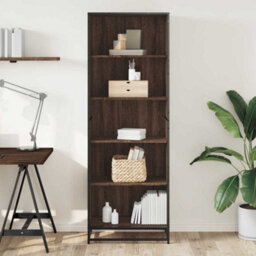 Berkfield Bookcase Brown Oak 60X35X170.5 Cm Engineered Wood - thumbnail 3