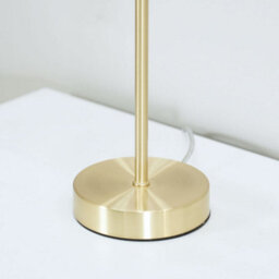 Valuelights Frenchie Brushed Gold Metal Table Lamp With Pink Tinted Glass Globe Shade - Led Bulb Included - thumbnail 3