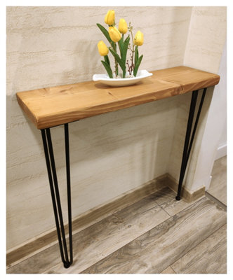 Moderix Rustic Console Table 225mm Hairpin 860mm Height Light Oak Length Of 120Cm - image 1