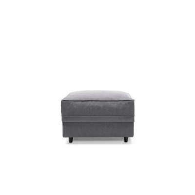 Abakus Direct Darcy Footstool In Dark Grey Linen Fabric - image 1
