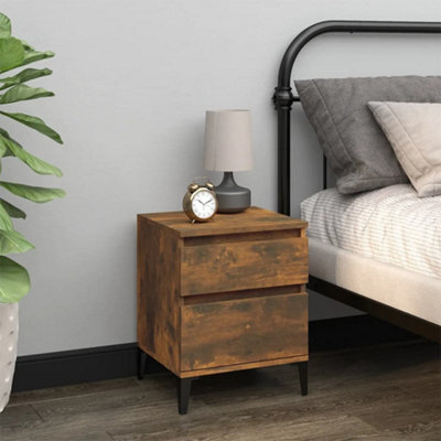 Berkfield Bedside Cabinet Smoked Oak 40X35X50 Cm - image 1
