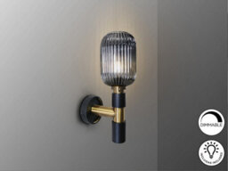Luminosa Lighting Luminosa Norma Wall Lamp Black, Brass 1Xe27 870Lm - Uk Stock - thumbnail 3