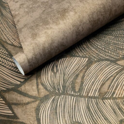 Galerie Julie Feels Home Bronze Large Monstera Leaf And Plain Twinwall 4-Panel Wall Mural - thumbnail 4