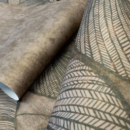 Galerie Julie Feels Home Bronze Large Monstera Leaf And Plain Twinwall 4-Panel Wall Mural - thumbnail 5