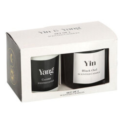 Something Different Yin Yang Black Oud & Coconut Scented Candle (Pack Of 2) Black/white (One Size) - thumbnail 4