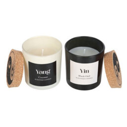 Something Different Yin Yang Black Oud & Coconut Scented Candle (Pack Of 2) Black/white (One Size) - thumbnail 3