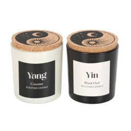Something Different Yin Yang Black Oud & Coconut Scented Candle (Pack Of 2) Black/white (One Size)