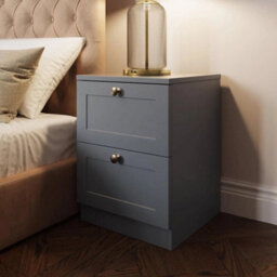 2 Drawer Bedside Modern Bedroom Furniture Shaker Style Matt Grey - thumbnail 5