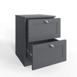 2 Drawer Bedside Modern Bedroom Furniture Shaker Style Matt Grey - thumbnail 2