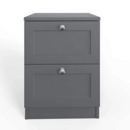 2 Drawer Bedside Modern Bedroom Furniture Shaker Style Matt Grey - thumbnail 1