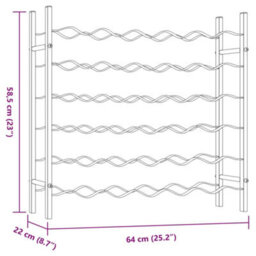 Berkfield Wine Rack For 36 Bottles Gold Metal - thumbnail 8