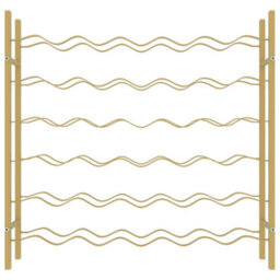Berkfield Wine Rack For 36 Bottles Gold Metal - thumbnail 4