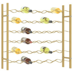 Berkfield Wine Rack For 36 Bottles Gold Metal - thumbnail 3