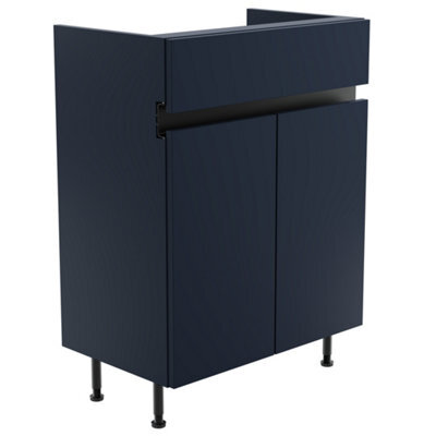 Lismore Standard Matt Indigo Blue Double Freestanding Bathroom Cabinet (H) 820mm (W) 600mm - image 1