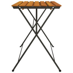 Berkfield Folding Bistro Table 100X54X71 Cm Solid Wood Acacia And Steel - thumbnail 4