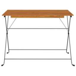 Berkfield Folding Bistro Table 100X54X71 Cm Solid Wood Acacia And Steel - thumbnail 3