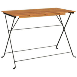 Berkfield Folding Bistro Table 100X54X71 Cm Solid Wood Acacia And Steel - thumbnail 2