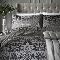 Laurence Llewelyn-Bowen Firenza Damask Velvet Duvet Cover Set - thumbnail 2