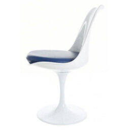 Fusion Living Tulip Set - Marble Large Circular Table And Four Chairs With Pu Cushion Navy - thumbnail 8