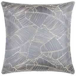 Wylder Seymour Embroidered Woven Jacquard Satin Piped Polyester Filled Cushion - thumbnail 1
