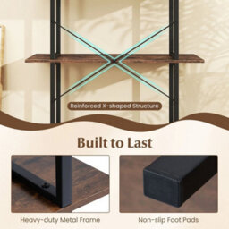 Industrial 3 Tier Open Shelf Bookcase - thumbnail 4