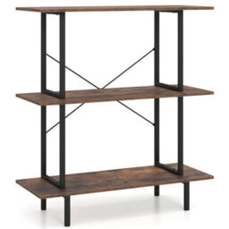 Industrial 3 Tier Open Shelf Bookcase