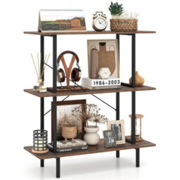 Industrial 3 Tier Open Shelf Bookcase - thumbnail 3