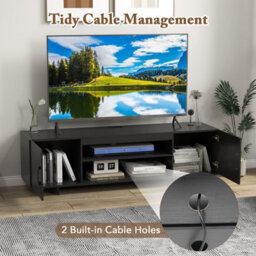 Costway 152 Cm Entertain Center Tv Stand For Tvs Up To 70 Inches-Black - thumbnail 9