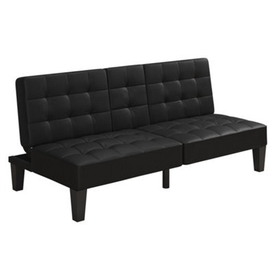 Dorel Adalynn Convertible Sofa Bed Faux Leather Black - image 1
