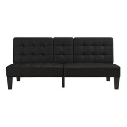 Dorel Adalynn Convertible Sofa Bed Faux Leather Black - thumbnail 2
