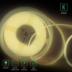 Ener-J 5M Led Cob Strip Light 320 Leds Per Metre 24V 3000K With Rf Dimmer And 25W Power Supply - thumbnail 2