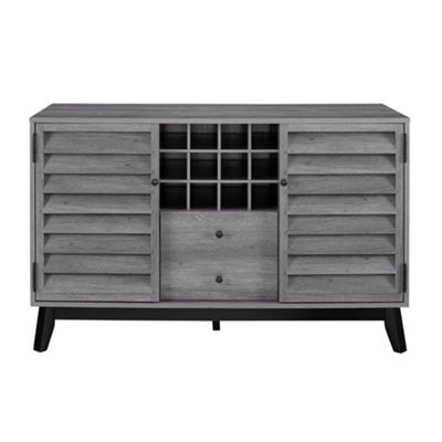 Dorel Vaughn Wine Cabinet With 2 Doors & 2 Drawers Grey Oak - image 1