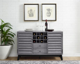 Dorel Vaughn Wine Cabinet With 2 Doors & 2 Drawers Grey Oak - thumbnail 4
